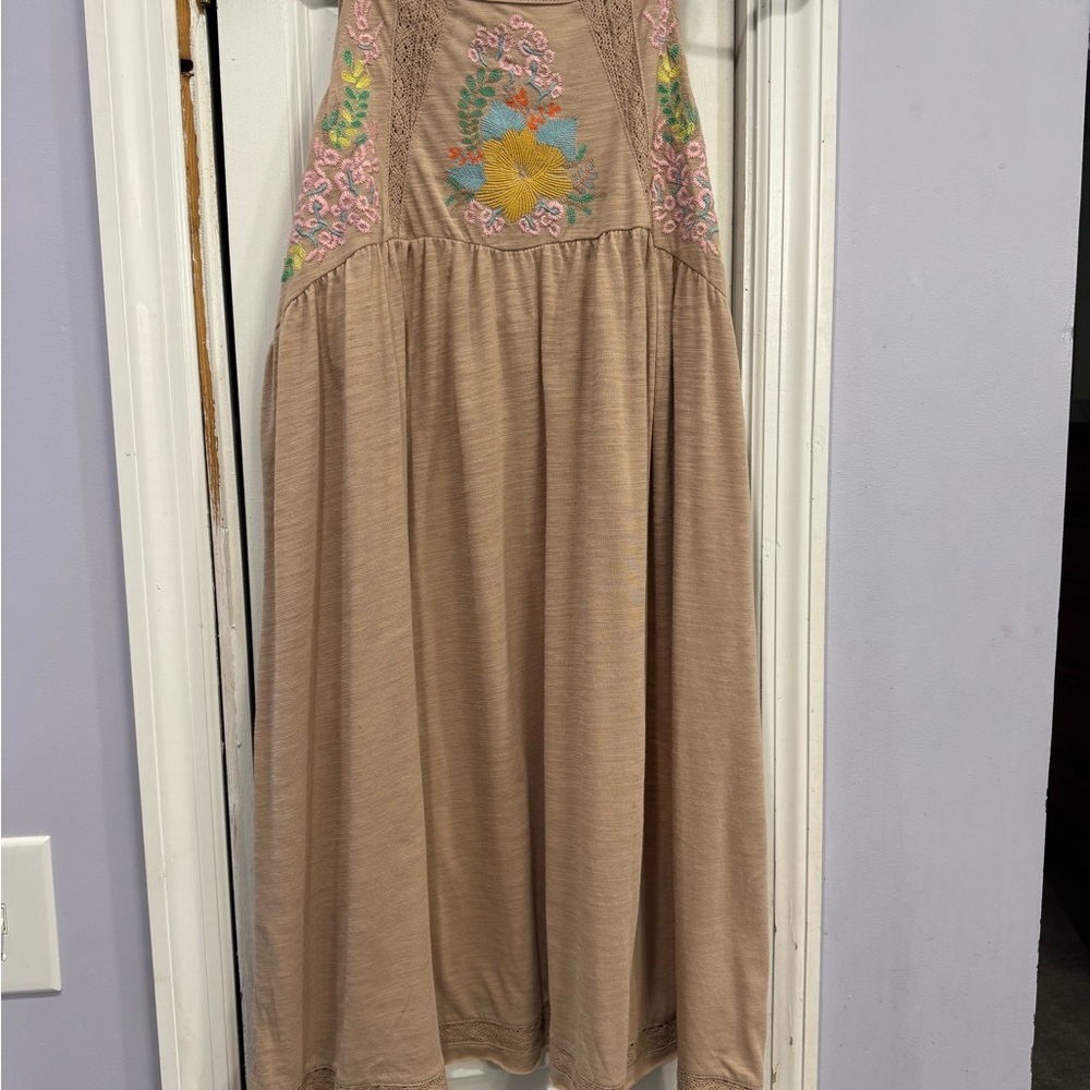 Umgee light pink Floral Embroidered Mini Dress